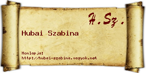 Hubai Szabina névjegykártya